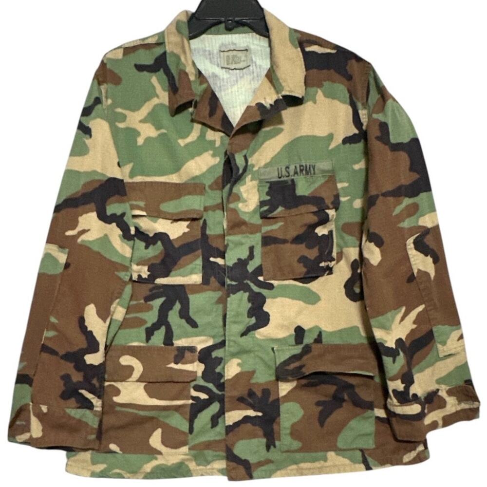 US Army BDU Coat Woodland Camo Jacket Men Large Regular NSN 8415-01-390-8550